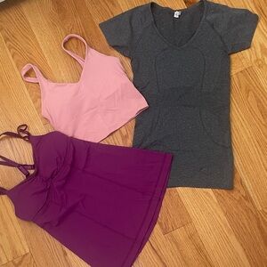 Lot of 3 Women’s Lululemon Sport Tops~Size 4 EUC